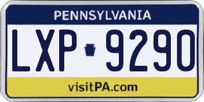 PA license plate LXP9290