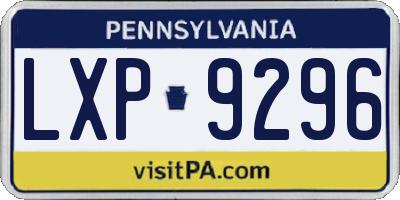 PA license plate LXP9296