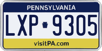 PA license plate LXP9305