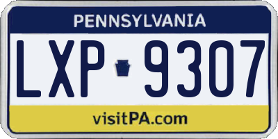 PA license plate LXP9307
