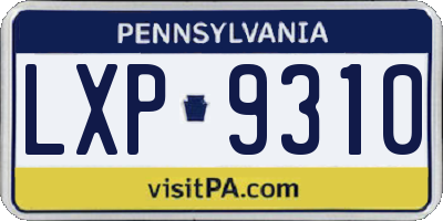 PA license plate LXP9310
