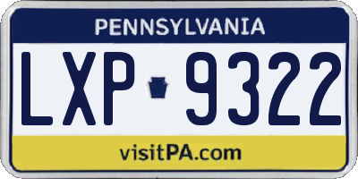 PA license plate LXP9322