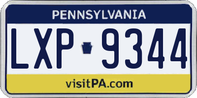 PA license plate LXP9344