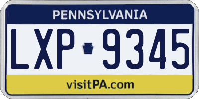 PA license plate LXP9345