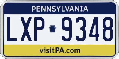 PA license plate LXP9348
