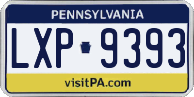 PA license plate LXP9393