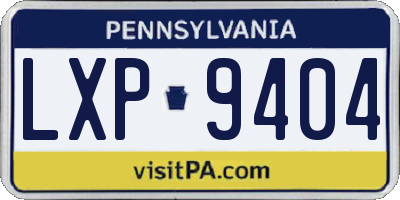 PA license plate LXP9404