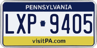 PA license plate LXP9405