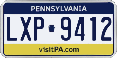 PA license plate LXP9412
