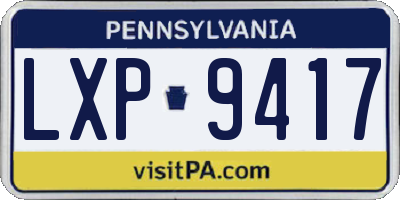 PA license plate LXP9417