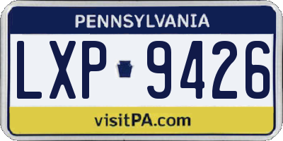 PA license plate LXP9426