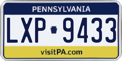 PA license plate LXP9433