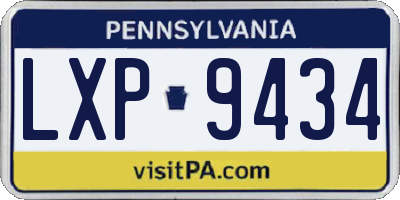PA license plate LXP9434