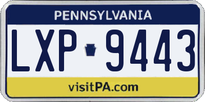 PA license plate LXP9443