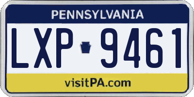PA license plate LXP9461