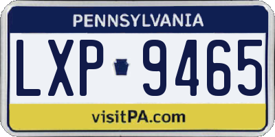 PA license plate LXP9465