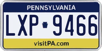 PA license plate LXP9466