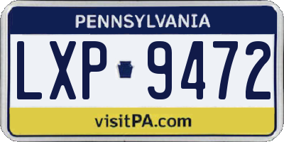 PA license plate LXP9472