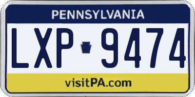 PA license plate LXP9474