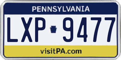 PA license plate LXP9477