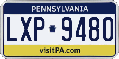 PA license plate LXP9480