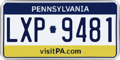 PA license plate LXP9481