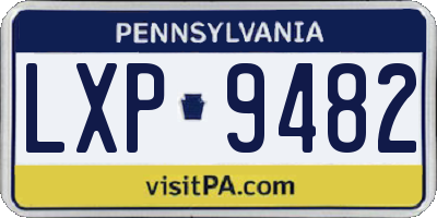 PA license plate LXP9482