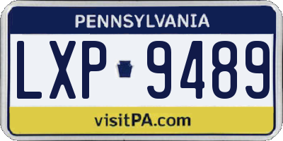 PA license plate LXP9489