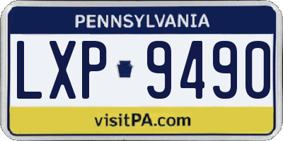 PA license plate LXP9490