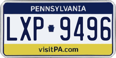 PA license plate LXP9496