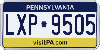 PA license plate LXP9505