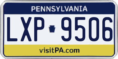 PA license plate LXP9506