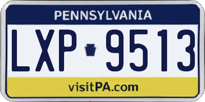 PA license plate LXP9513