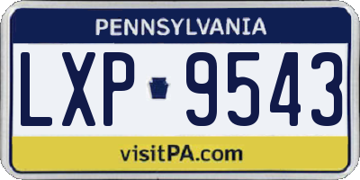 PA license plate LXP9543