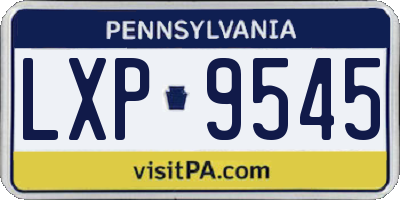 PA license plate LXP9545