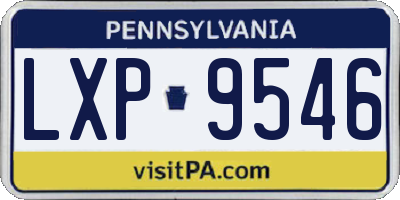 PA license plate LXP9546