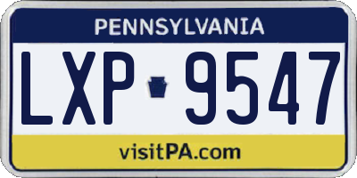 PA license plate LXP9547