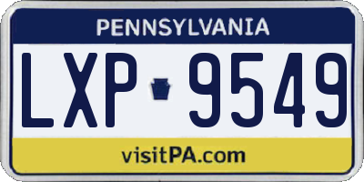 PA license plate LXP9549