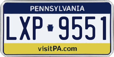 PA license plate LXP9551