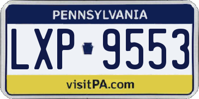 PA license plate LXP9553