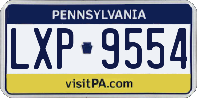 PA license plate LXP9554