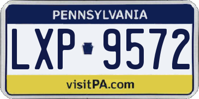 PA license plate LXP9572