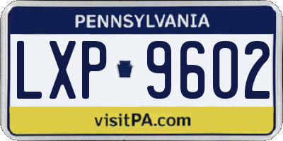PA license plate LXP9602