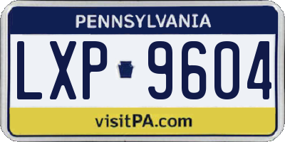 PA license plate LXP9604