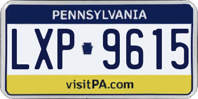 PA license plate LXP9615