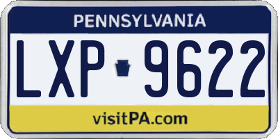 PA license plate LXP9622