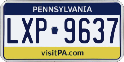 PA license plate LXP9637