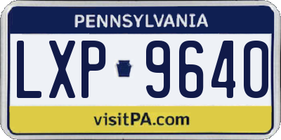 PA license plate LXP9640