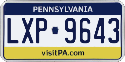 PA license plate LXP9643