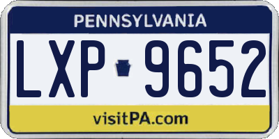PA license plate LXP9652